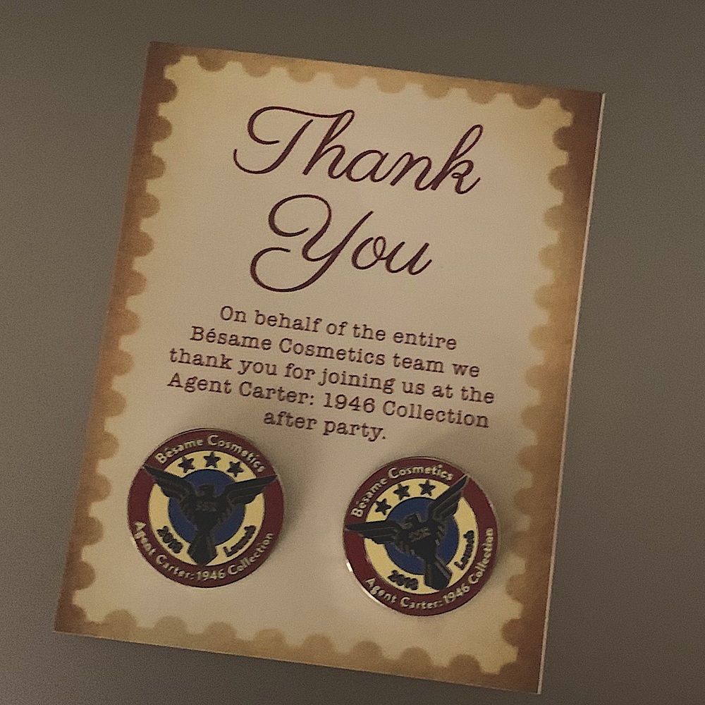 RARE Agent Carter Bésame Pins, set of 2